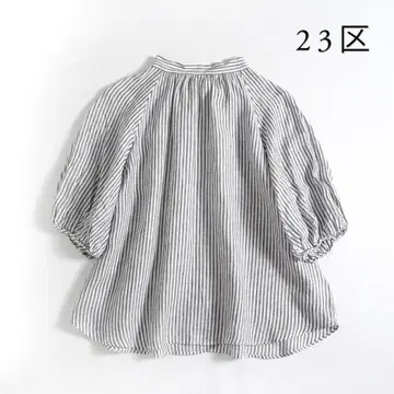 235t*새상품급 23구 세탁 가능한 LIBECO 린넨 보타이 블라우스