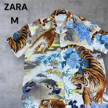 ZARA 자라 반팔 알로하 트라 올 패턴 셔츠 100% 레이온