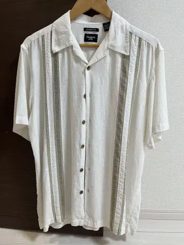 haggar 린넨 반팔 셔츠 M 화이트