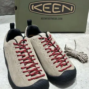 KEEN 23.5cm 스니커즈 베이지/레드
