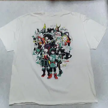 히로아카 My Hero Academia 티셔츠 XL 화이트