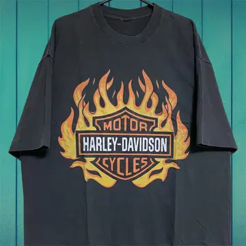 HARLEYDAVIDSON 프레임 로고 페이드 티셔츠