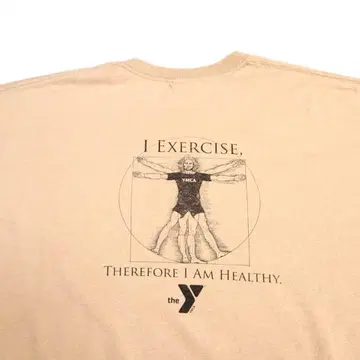 Vintage 90s 00s YMCA 비트루비우스적 인체도 티셔츠