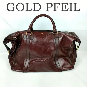 GOLD PFEIL 골드 파일 보스턴 백 여행 가방 천연 가죽 대용량