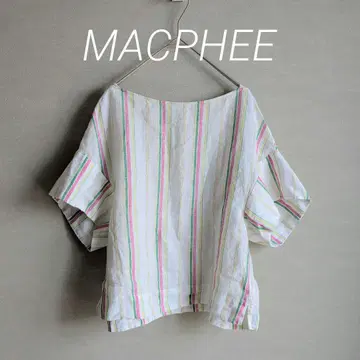 MACPHEE 맥피 / 린넨 100% 스트라이프 블라우스 투모로우랜드
