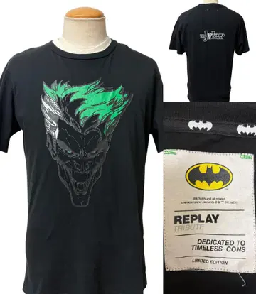 REPLAY BATMAN JOKER 티셔츠 L 블랙 조커 xpv