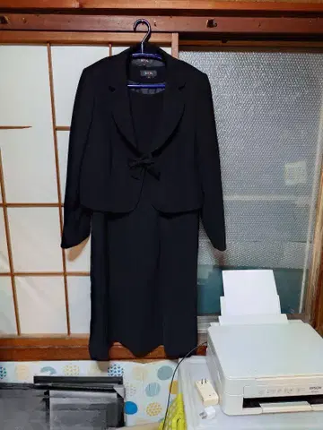 블랙 리본 포함 원피스 수트 21호 빅 사이즈