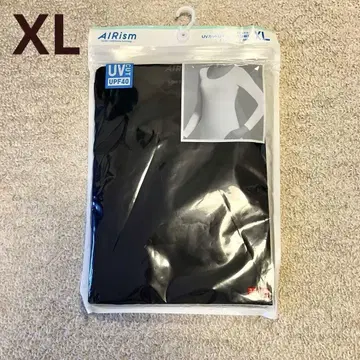 [새상품] 유니클로 에어리즘 UV 컷 U넥 T 8부 소매 블랙 XL