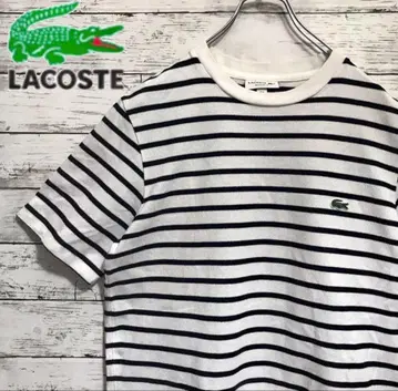 LACOSTE 라코스테 헤비 웨이트 반팔 티셔츠 원포인트 보더