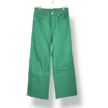 H&M 에이치앤엠 배기 와이드 팬츠 컬러 팬츠 그린 포인트 컬러
