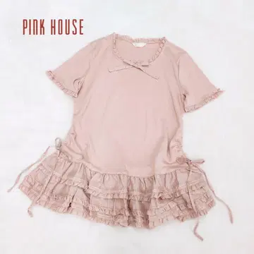 새상품급 PINK HOUSE 핑크하우스 프릴 리본 레이스 컷소 L