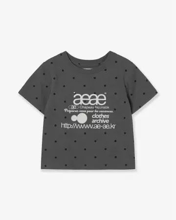 WEB LOGO DOT CROP T-SHIRTS [CHARCOAL]