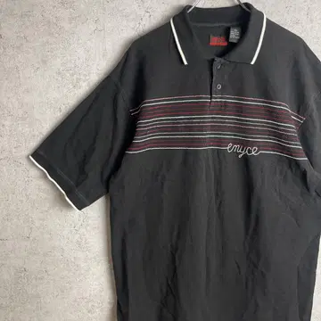 에니체 ENYCE 피케 셔츠 반팔 자수 B 계열 블랙 3XL 구제 의류