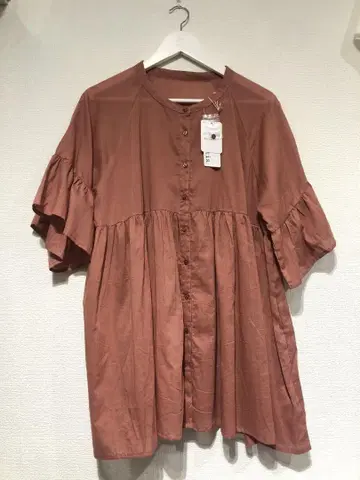 면 보일 코튼 보일 티어드 블라우스 미사용 새상품