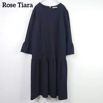 Rose Tiara | 뒤 리본 x 티어드 원피스 네이비 빅