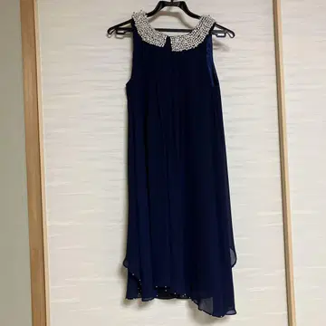 네이비 펄 장식 드레스 사이즈 38
