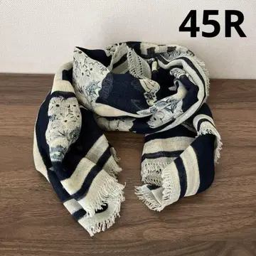 클리닝 45R 스톨 보자기 린넨 짙은 인디고 일본