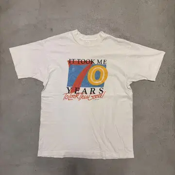 90s USA 제작 티셔츠 IT TOOK ME 70 YEARS 메시지