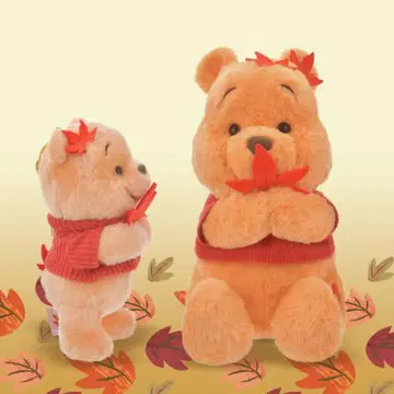 미사용 새상품 푸우 가을 단풍 봉제 인형