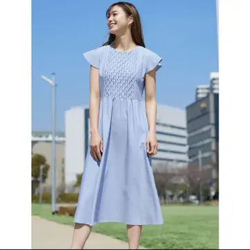 블루 원피스 퀸즈 코트