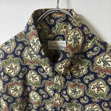 60s 70s BRENT 빈티지 코튼 셔츠 올 패턴 레어 구제 의류