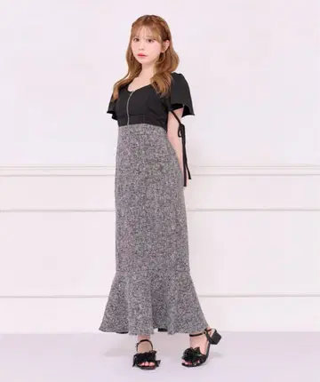 아프레 주르 소매 플레어 머메이드 원피스 빅 사이즈