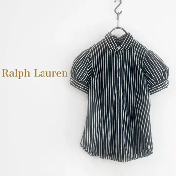 Ralph Lauren 퍼프 슬리브 스트라이프 셔츠 블라우스