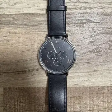 블랙 가죽 손목시계 타이맥스