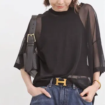 라빠르망 Sheer T-shirt 블랙