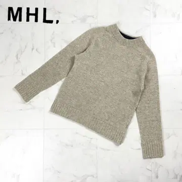 MHL. 하이넥 울 니트 긴팔 베이지 사이즈 2*CD331