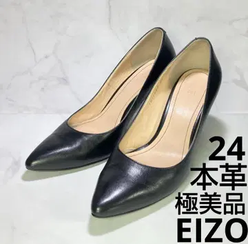 컨디션 최상 EIZO 플레인 펌프스 스틸레토 천연 가죽