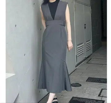 MURUA 사이드 턱 머메이드 점퍼스커트 S 사이즈