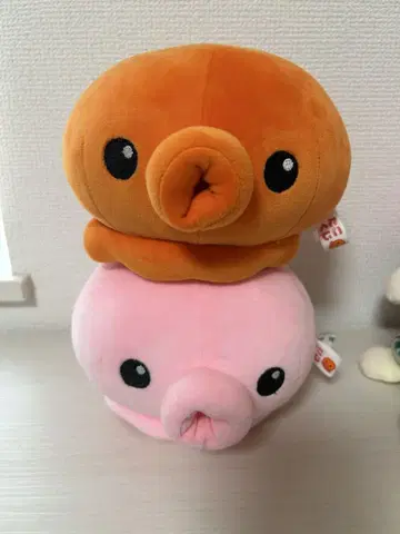 문어 복권 봉제 인형 세트 (오렌지, 핑크)