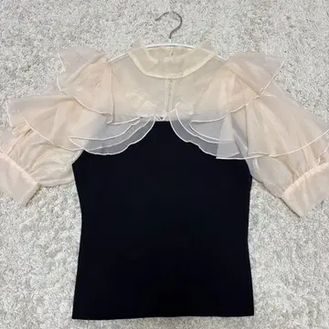 LILY BROWN 릴리 브라운 오간자 도킹 니트탑