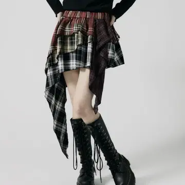 Check Layered Skirt/체크 레이어드 스커트