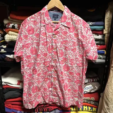 90년대 TOMMY JEANS 꽃무늬 반팔 셔츠 S BOX