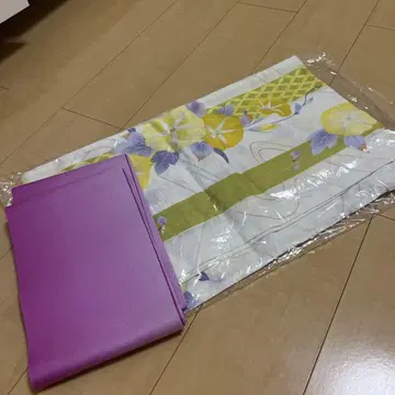 나팔꽃 유카타 보라색 오비 세트