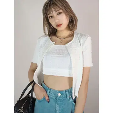 EMODA 컴팩트 가디건 트윈 세트 화이트