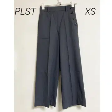 0344 PLST 플라스테 다크 그레이 와이드 팬츠 4개 버튼 XS