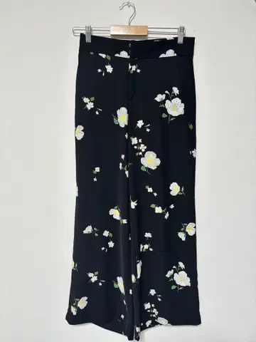 BANANA REPUBLIC 꽃무늬 와이드 팬츠 블랙