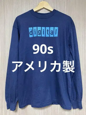 90년대 헤인즈 프린트 티셔츠 뒷면 번호 2 네이비 롱티