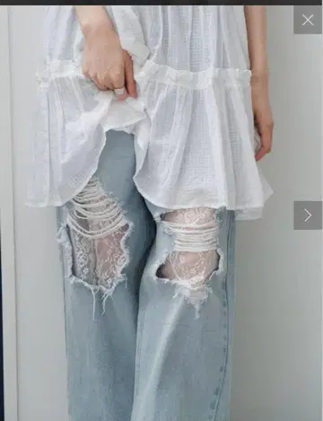 새상품 kastane 카스타네 레이스 데님 팬츠 사이즈 0