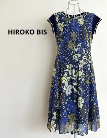 히로코비스 HIROKO BIS 꽃무늬 플라워 프린트 반팔 시어 원피스