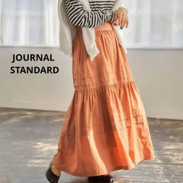 JOURNAL STANDARD 메모리 턱 캉캉 스커트 오렌지