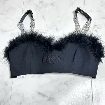 새상품급 dimmoire 퍼 뷔스티에 블랙 단품 디무모어