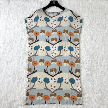 marimekko 플라워 꽃무늬 IBIR 원피스 프렌치 슬리브 XS