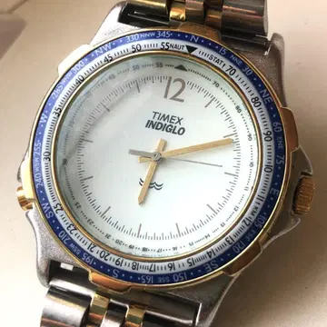 TIMEX INDIGLO 아날로그 손목시계 실버/골드