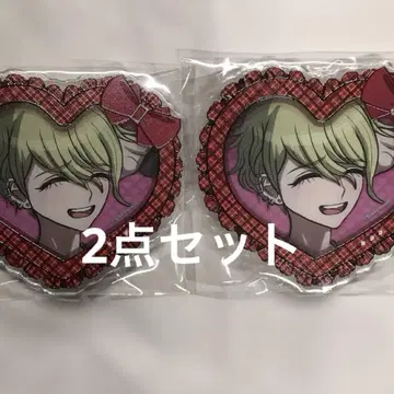 2개 세트 뉴 단간론파 V3 하트형 아크릴 배지 아마미 란타로
