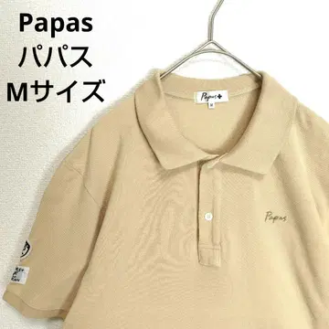 Papas 파파스 피케 셔츠 반팔 베이지 자수 로고 M 사이즈