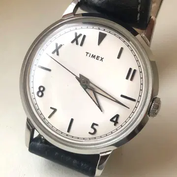 [새상품급] TIMEX 마린 작동 손목시계 WR50M 블랙 가죽